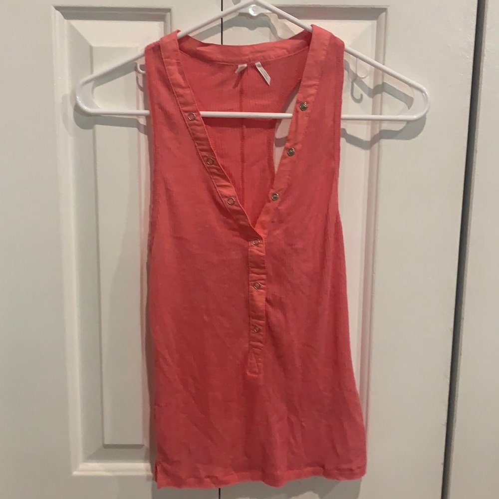 Urban outfitters out from under pink ribbed snap up tank top